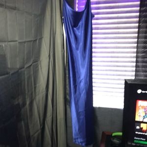 Super cute blue shiny long dress size L